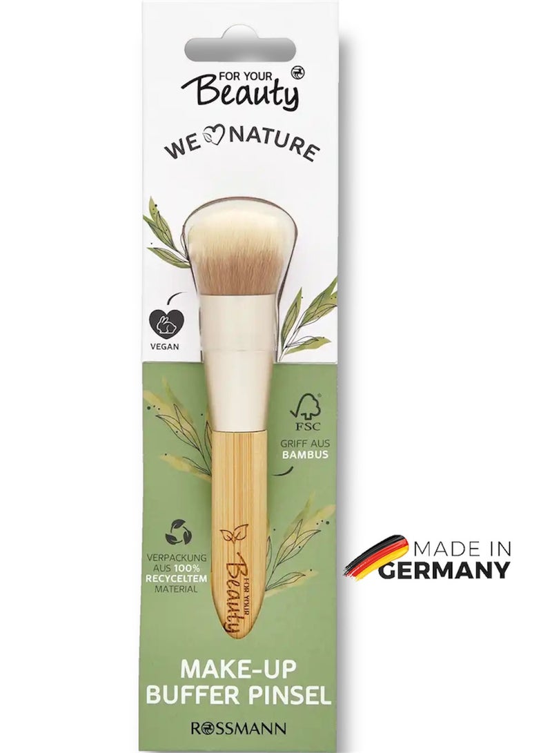 Rossmann We Love Nature Makeup Buffer Brush with FSC Bamboo Handle – Vegan & Eco-Friendly - Image 1
